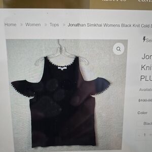 Jonathan Simkhai Black Knit Cold Shoulder Blouse